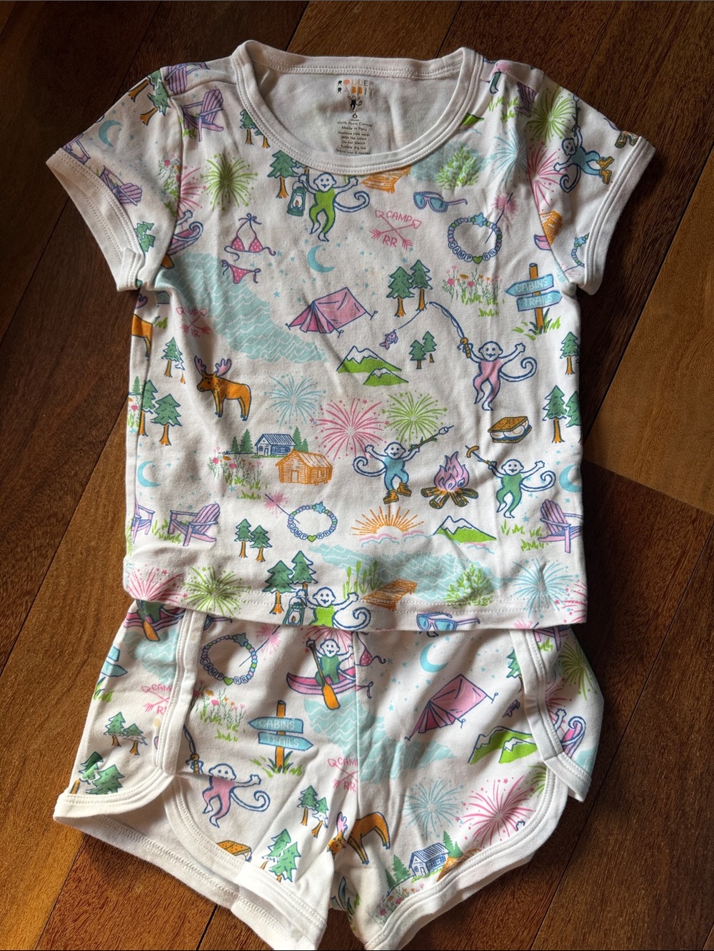 Roller rabbit Kids White Camping Print Pajama Set